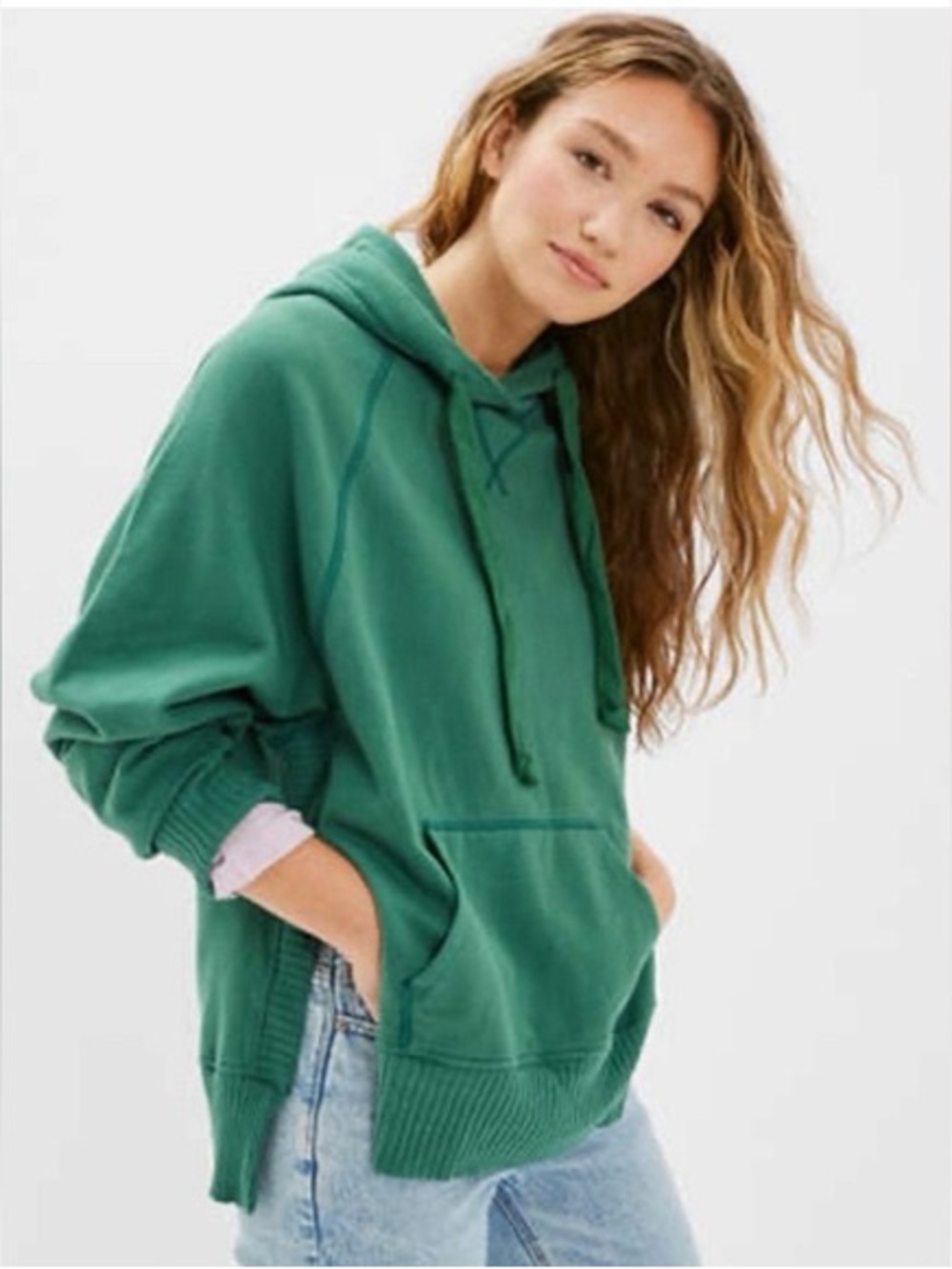 American Eagle Green  Oversized Hoodie